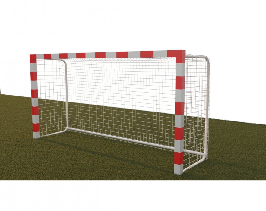 Ворота гандбол - мини-футбол 3х2х1 м, алюминиевый профиль квадратный 80х80 мм, складные